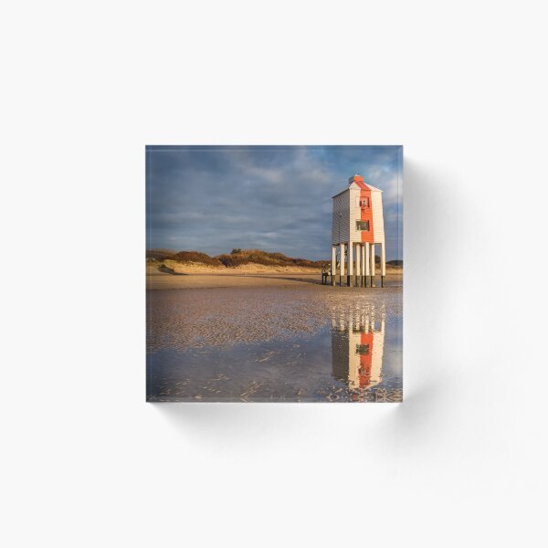 Burnham on Sea Low Lighthouse, Reflections Acrylic Block