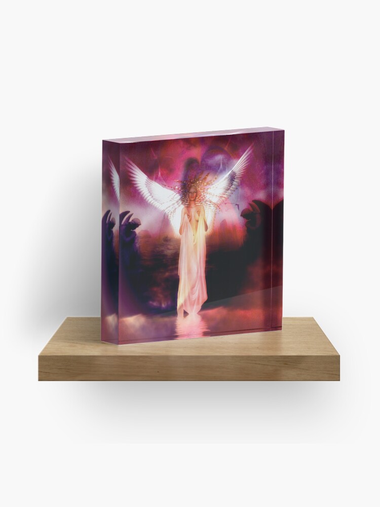 Thumbnail 1 of 5, Acrylic Block, Solstice Angel 3 designed and sold by helene.