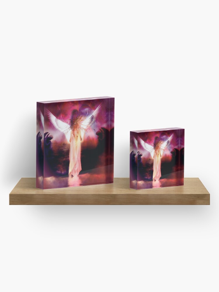 Thumbnail 4 of 5, Acrylic Block, Solstice Angel 3 designed and sold by helene.