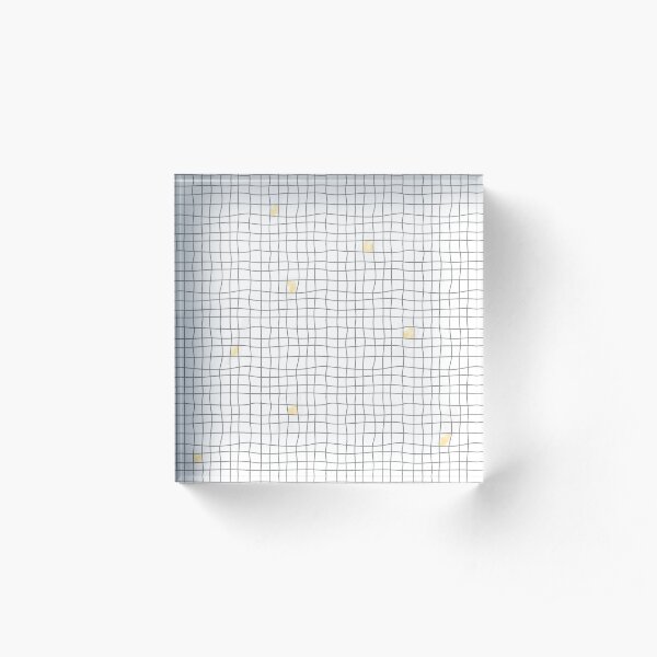 Carreaux - Gris / Jaune Bloc acrylique