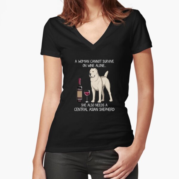Men Women Kids Long Custom Tee Central Asian Shepherd Dog Silhouette T-Shirt 
