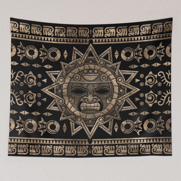 Item preview, Aztec Sun God Gold and Black designed and sold by k9printart.