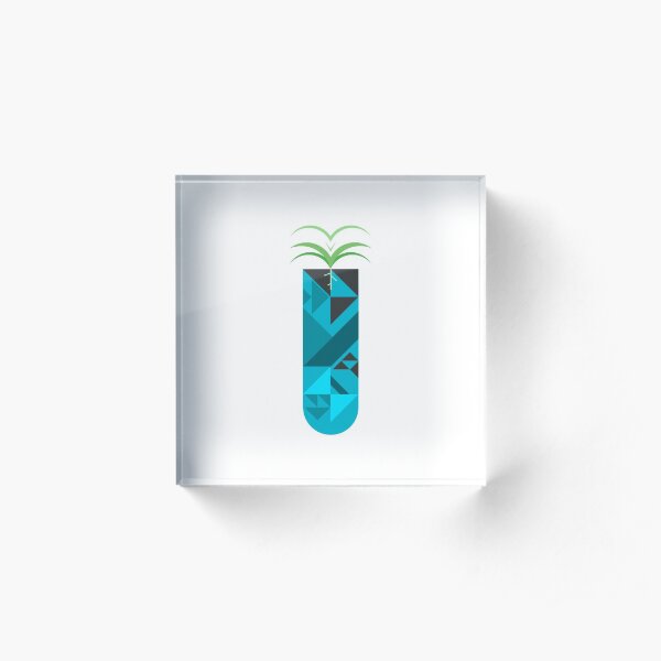Geometric grass terrarium Acrylic Block