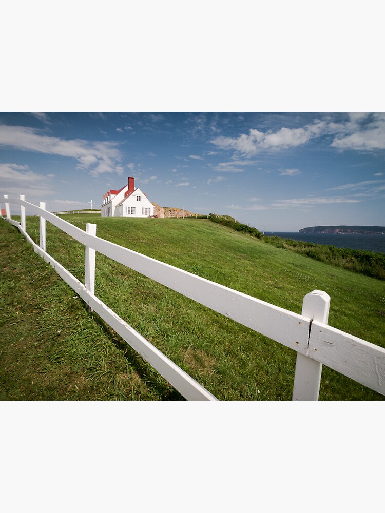 "Small white wooden house, in Percé, Gaspésie, Québec, Canada." Sticker
