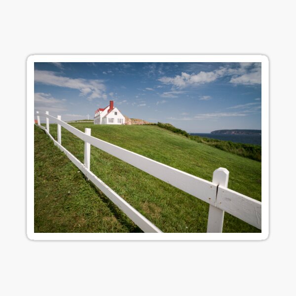 Small white wooden house, in Percé, Gaspésie, Québec, Canada. Sticker