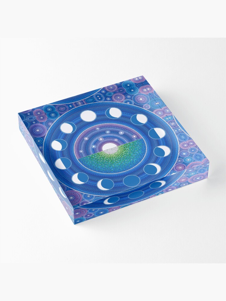 Alternate view of Moon Phase Mandala Acrylic Block