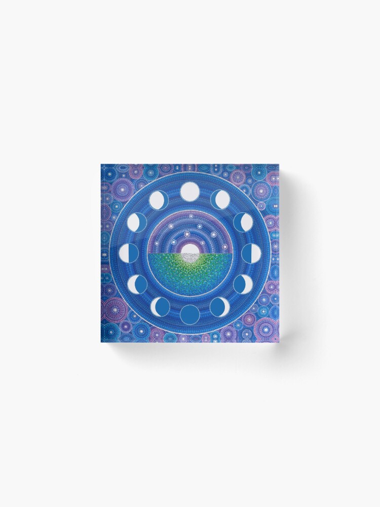 Alternate view of Moon Phase Mandala Acrylic Block