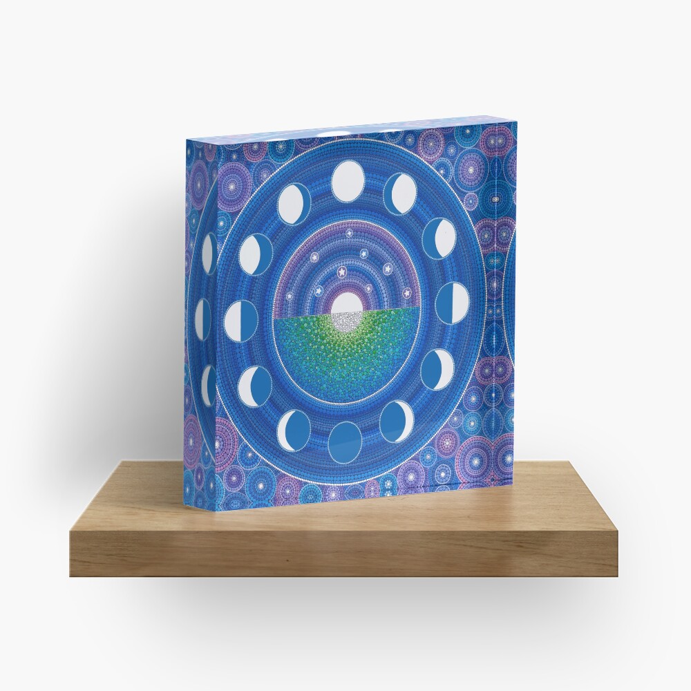 Moon Phase Mandala Acrylic Block