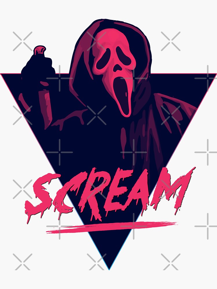 Scream Movie 80s Design Sticker