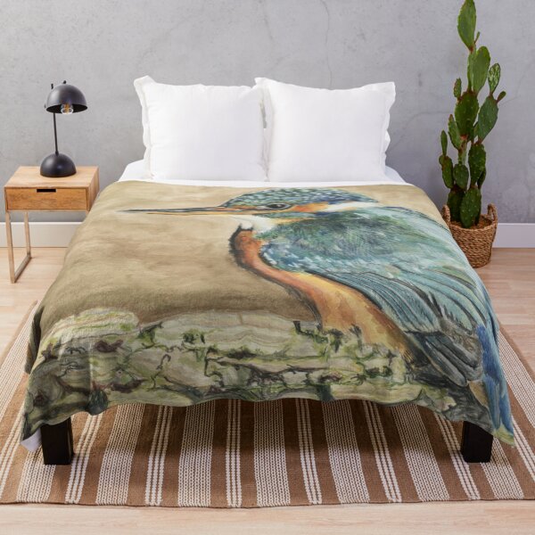 Item preview, Female Kingfisher on Natural designed and sold by LittleForestArt.