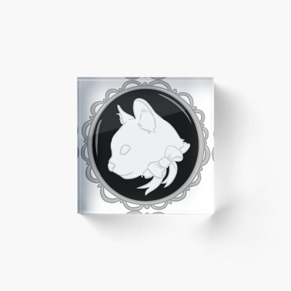 Cat Cameo Acrylic Block