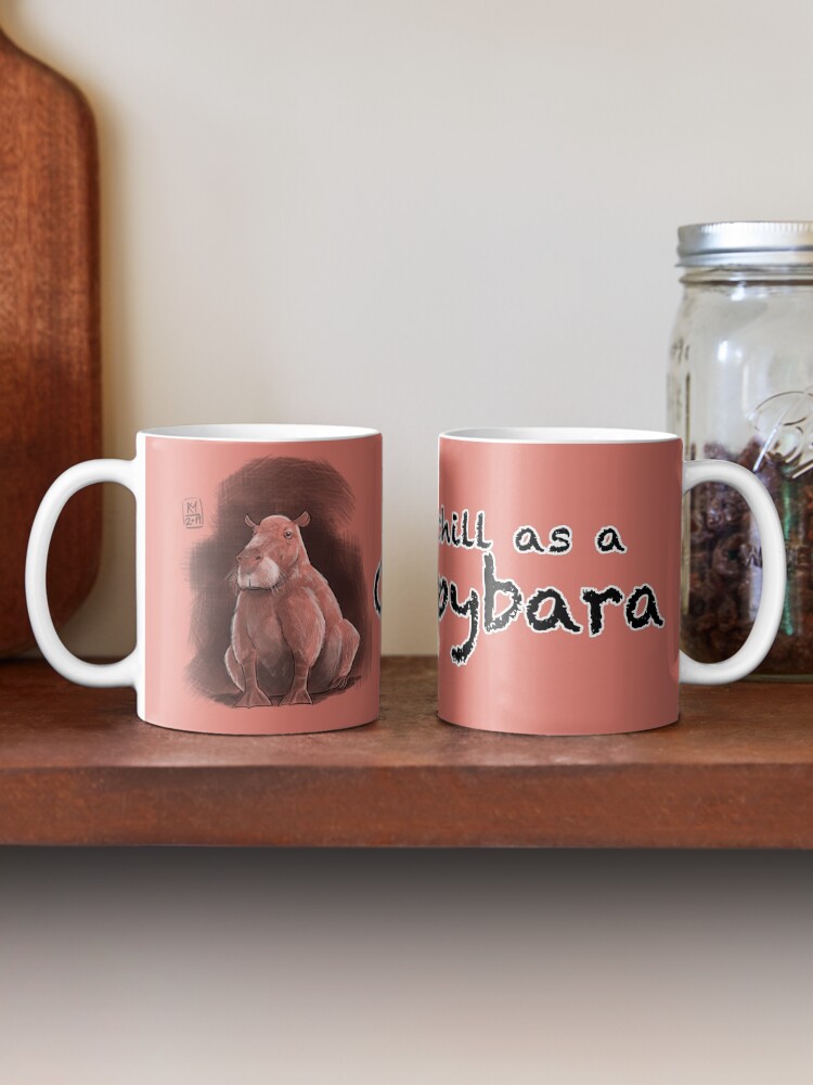 Thumbnail 2 of 6, Coffee Mug, Chill as a Capybara (Pink) designed and sold by Kmadden2004.