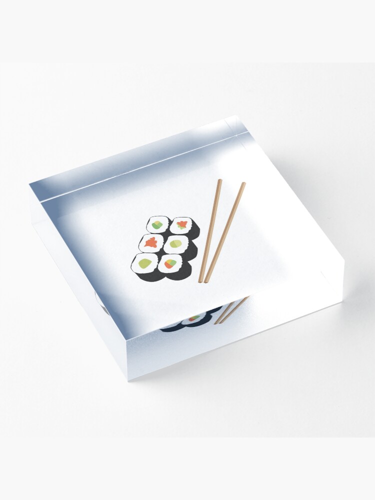 Alternate view of Sushi rolls with chopsticks Acrylic Block