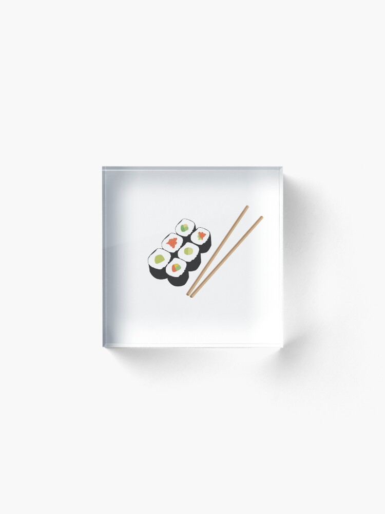 Alternate view of Sushi rolls with chopsticks Acrylic Block