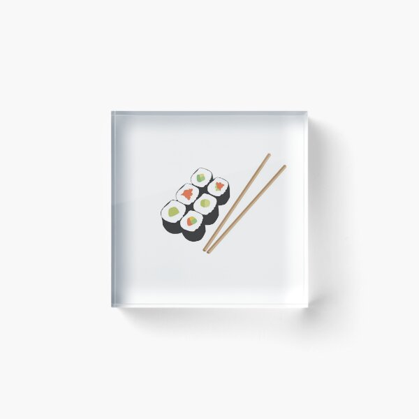 Sushi rolls with chopsticks Acrylic Block