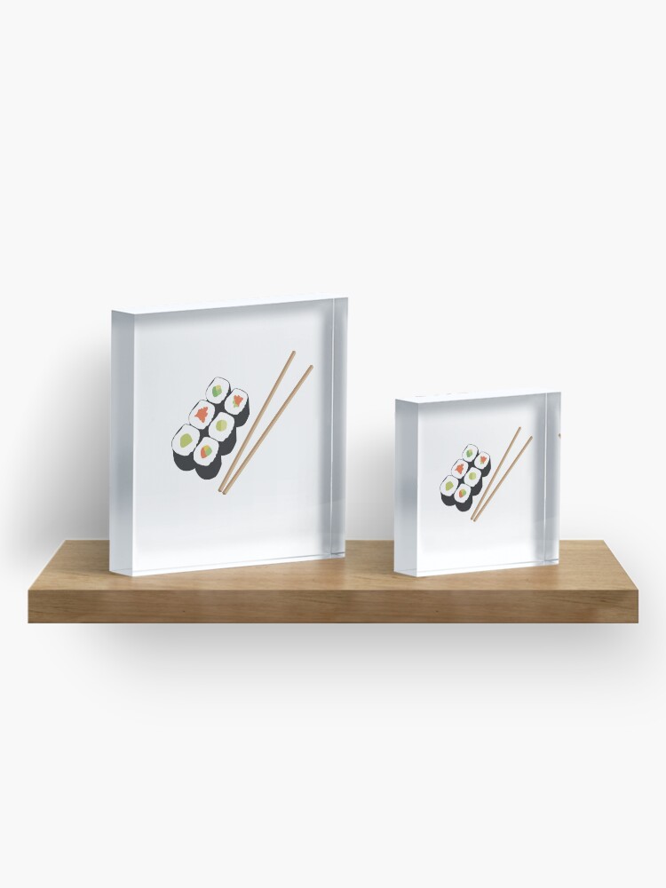 Alternate view of Sushi rolls with chopsticks Acrylic Block
