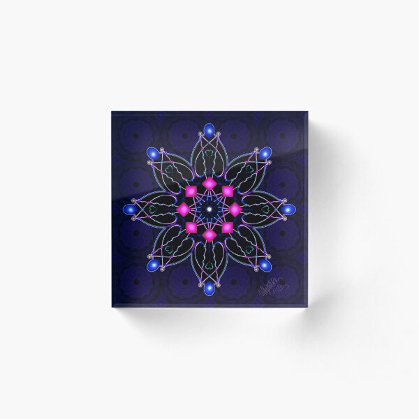 Blue Moonstones Acrylic Block