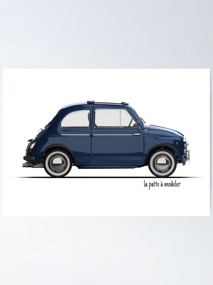 Fiat 500 Night Blue Poster By Lapatteamodeler Redbubble