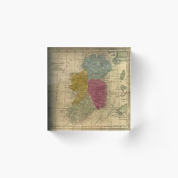 Vintage Map of Ireland (1808) Acrylic Block
