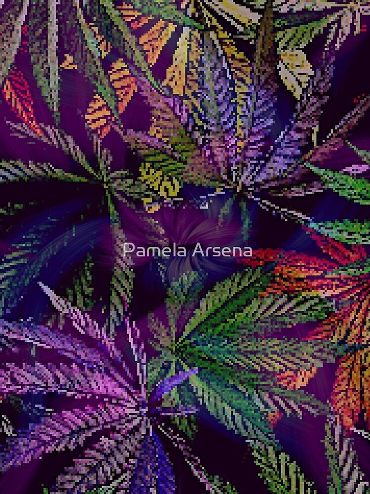 Psychedelic Marijuana Cannabis Leaves by xpressio