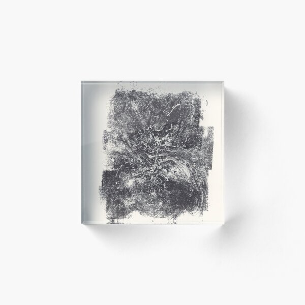 Serie Nightmare #1 Skeleton - Monotype - Acrylic Block