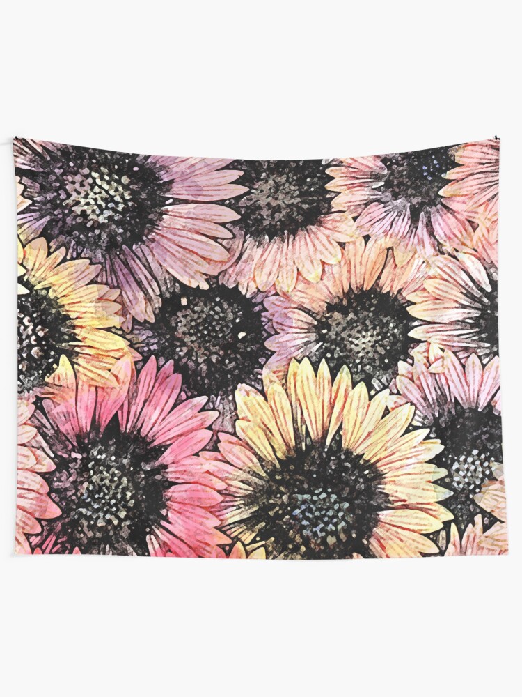 Alternate view of Sunflowers of Summer Floral Print Tapestry
