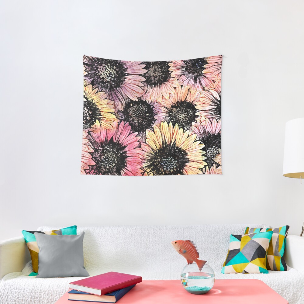 Sunflowers of Summer Floral Print Tapestry