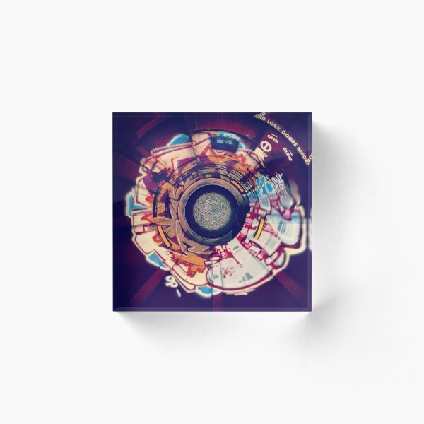Stereographic Train Graffiti Acrylic Block