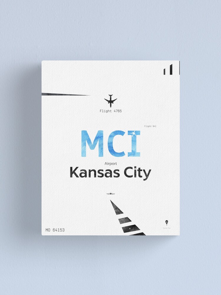 "Kansas City, MCI, Airport code" Canvas Print by Pranatheory Redbubble