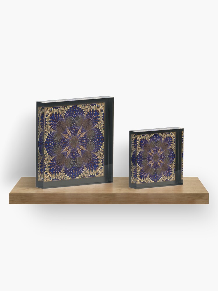 Alternate view of The Sand and Sea Shawl Acrylic Block