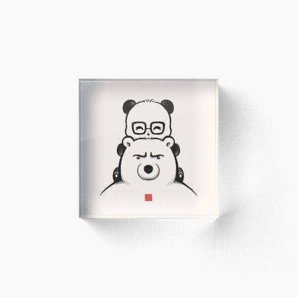 Panda And Polar Bear Acrylic Block