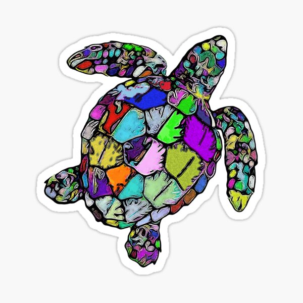 Psychedelic Sea Turtle Sticker