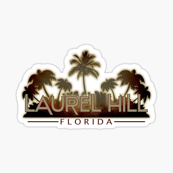 Laurel Hill Florida palm tree words Sticker