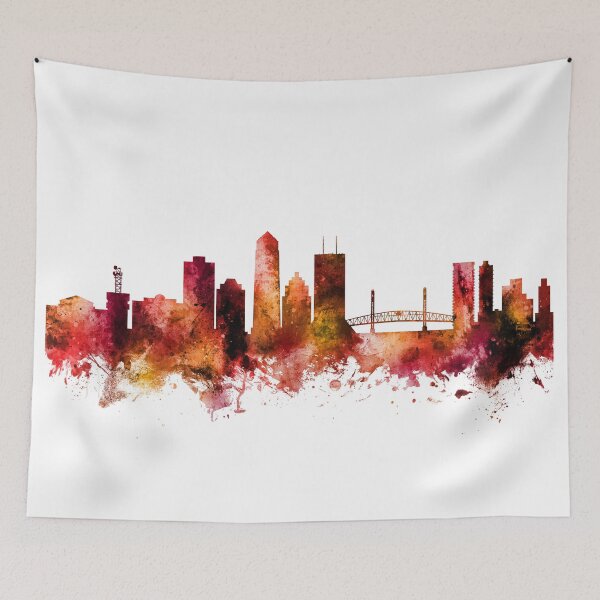 Aperçu de l'œuvre Jacksonville Florida Skyline créée et vendue par ArtPrints.