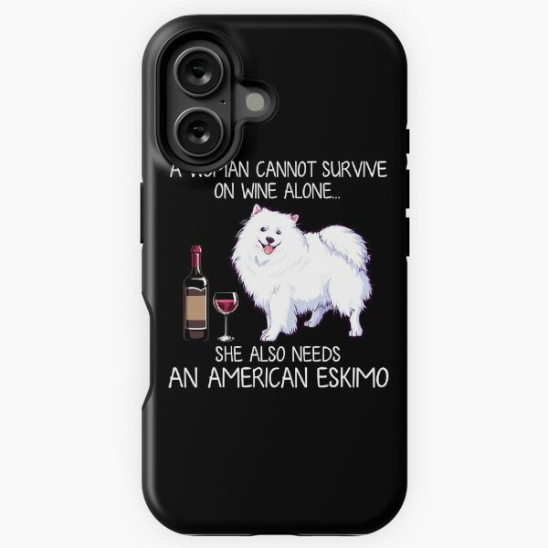 Artikel-Vorschau von Amerikanischer Eskimo und Wein Lustiger Hund, designt und verkauft von TeeDoozy.