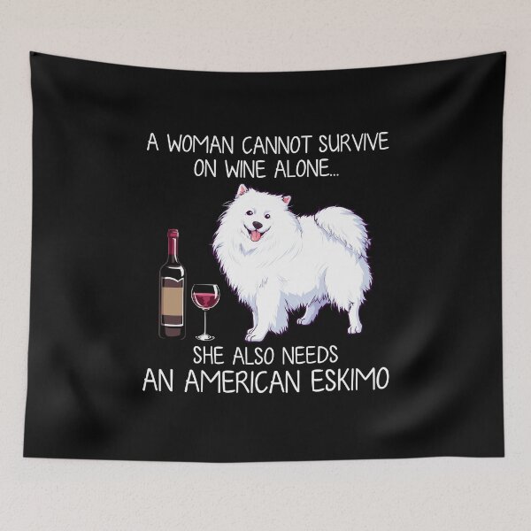 Item preview, American Eskimo and wine Funny dog designed and sold by TeeDoozy.