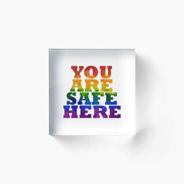 Safe Space Sticker Acrylic Block