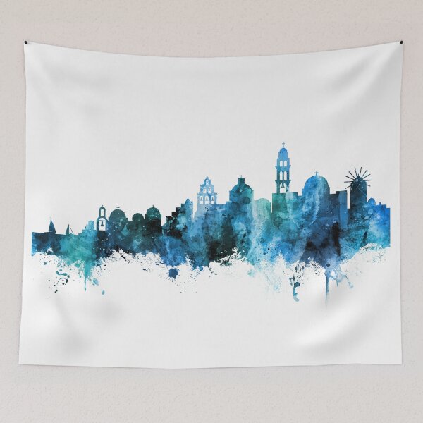 Aperçu de l'œuvre Santorini Skyline créée et vendue par ArtPrints.
