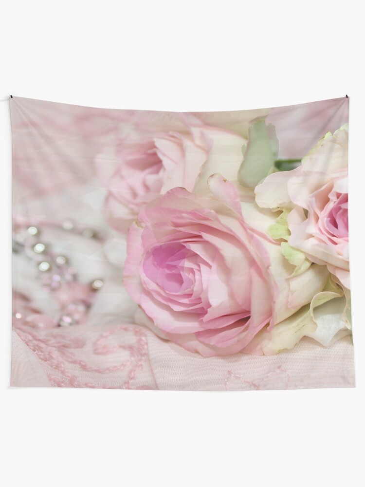 Alternate view of Vintage Roses and Pearls Print Tapestry