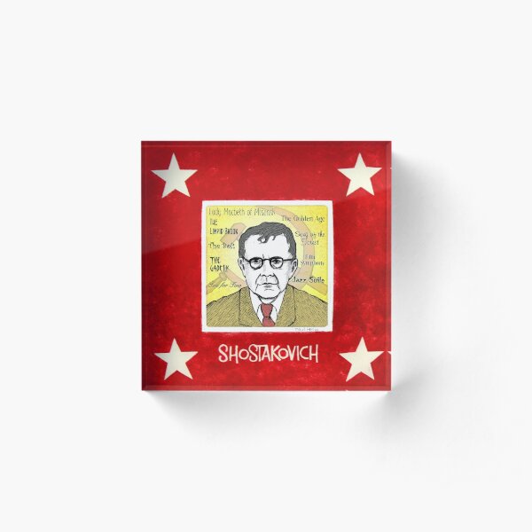 Dmitri SHOSTAKOVICH - the Russian composer Acrylic Block