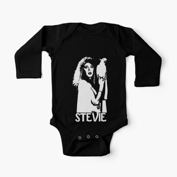 Stevie - White Stencil - Nicks Long Sleeve Baby One-Piece