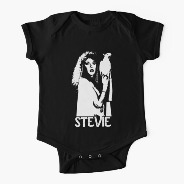 Stevie - White Stencil - Nicks Short Sleeve Baby One-Piece
