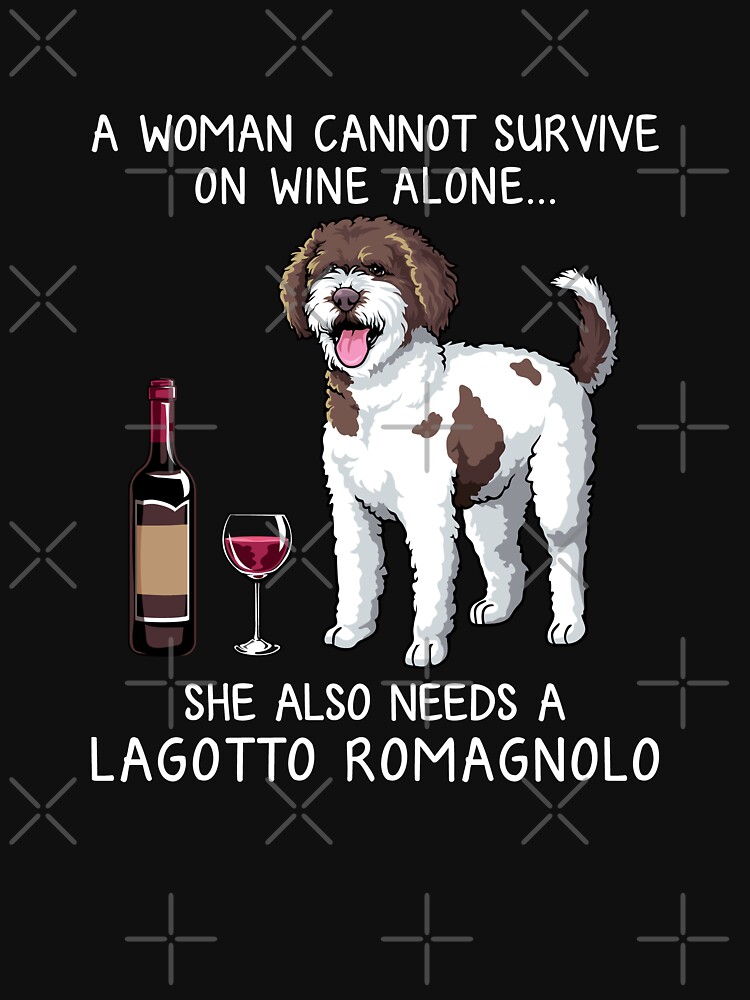 Lagotto Romagnolo and wine Funny dog by TeeDoozy