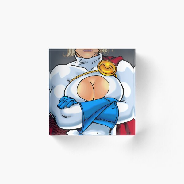 Power Girl Boobs Acrylic Block