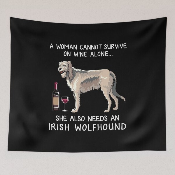 Item preview, Irish wolfhound and wine Funny dog designed and sold by TeeDoozy.