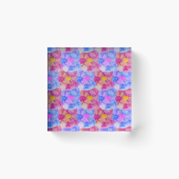 Item preview, Artsy Pink Blue and Purple Watercolor Flowers designed and sold by Blkstrawberry.