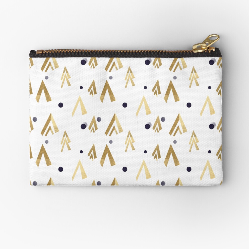 Golden teepees under the blue moon Zipper Pouch