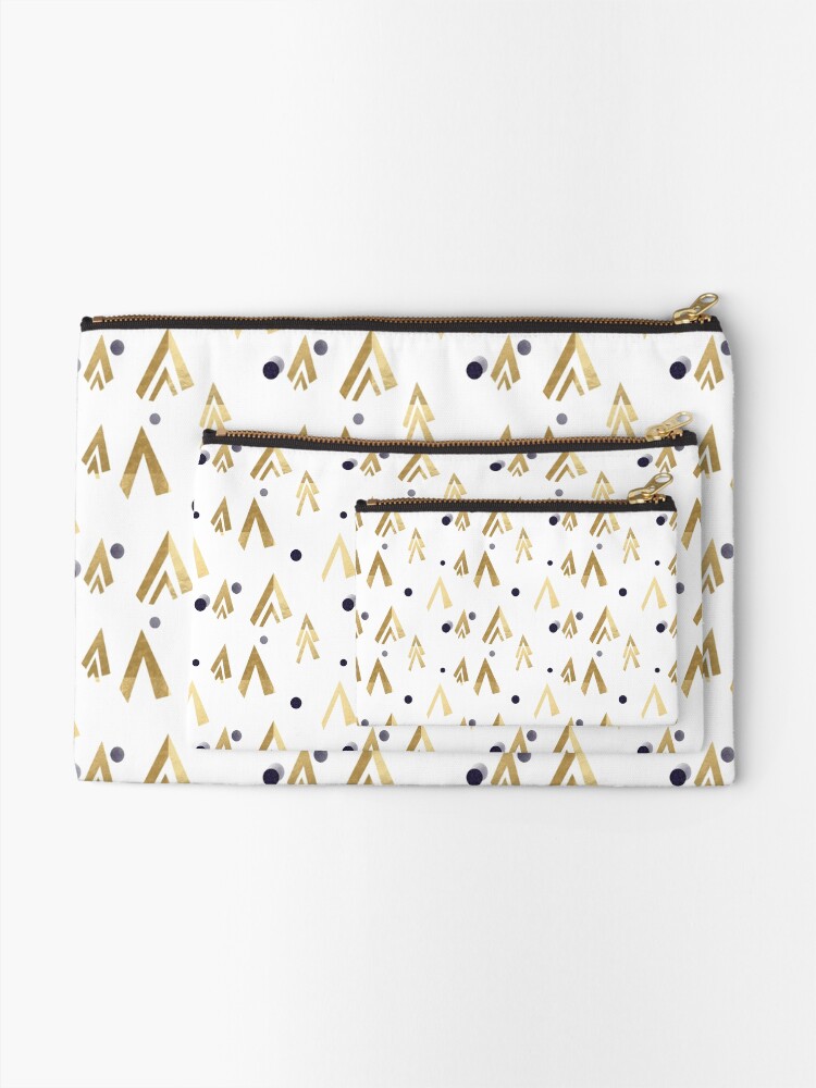 Alternate view of Golden teepees under the blue moon Zipper Pouch