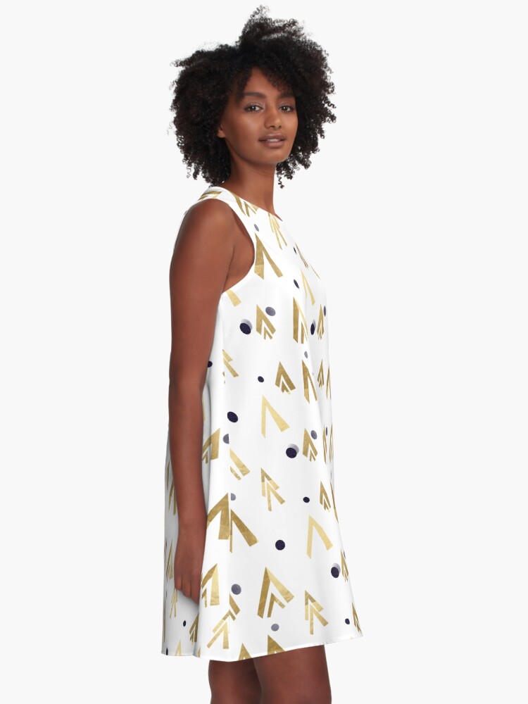 Alternate view of Golden teepees under the blue moon A-Line Dress