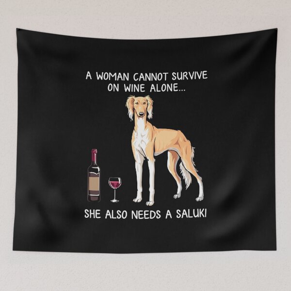 Item preview, Saluki and wine Funny dog designed and sold by TeeDoozy.
